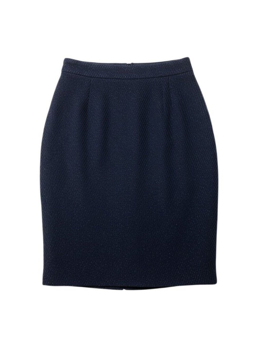 Chanel Pencil Skirt Knee Length CC Logo Button Black 36